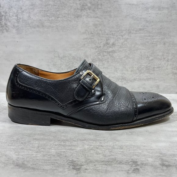 Magnanni Monk Strap Brogue Leather Shoes - Men\'s Size 9.5 M main image 7